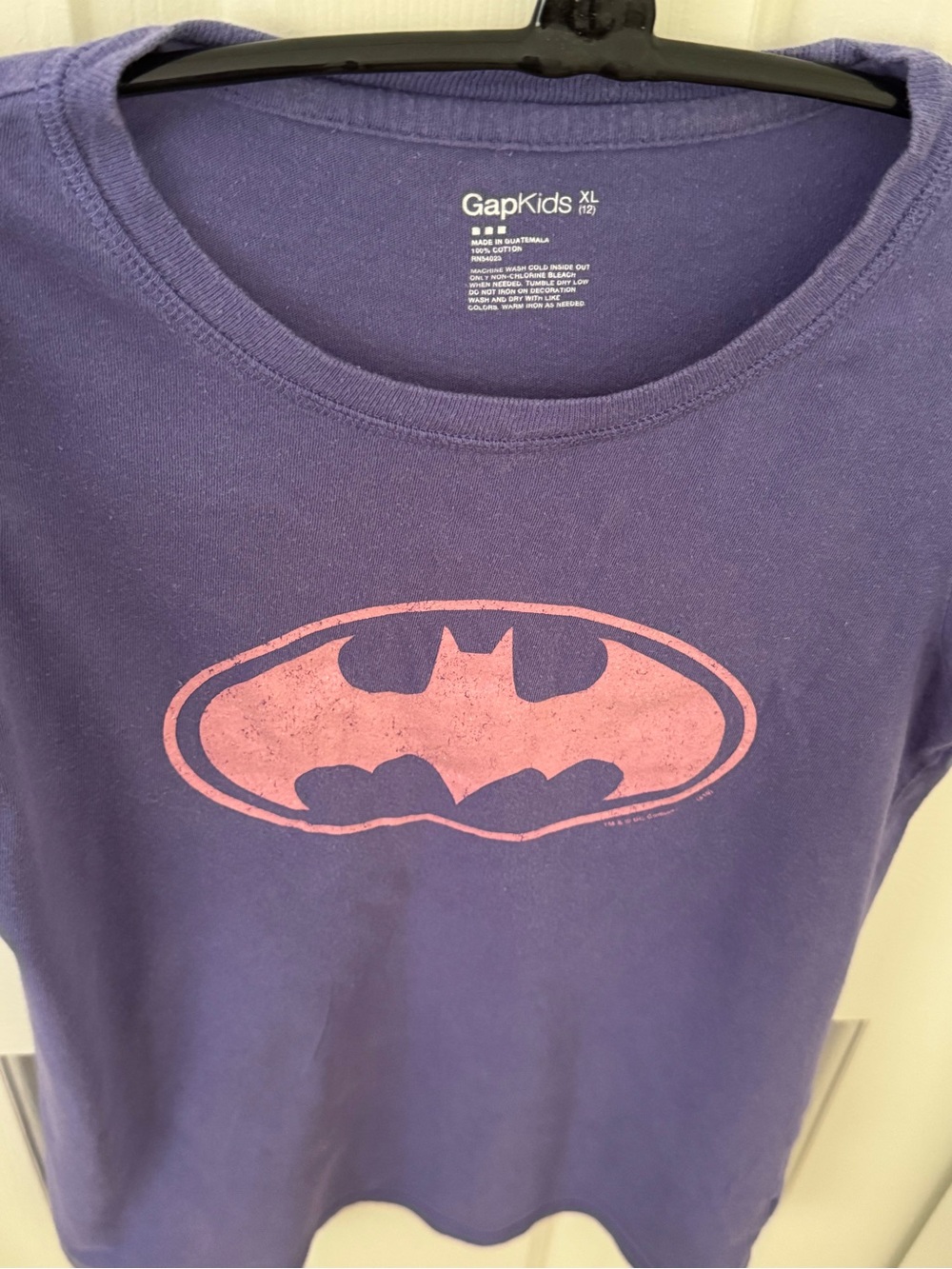 GAP Kids Purple Tee with Pink Batman Logo